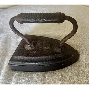Authentic 1800s Antique Cast Iron SAD 6 Primitive Rustic Decor Door Stop paperwt